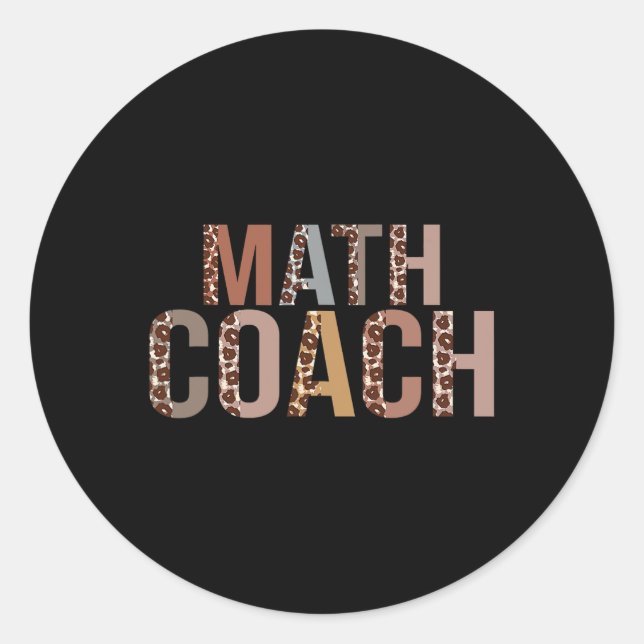 Pegatina Redonda Leopard Math Coach Supplies Diversión Ck Para El C (Anverso)