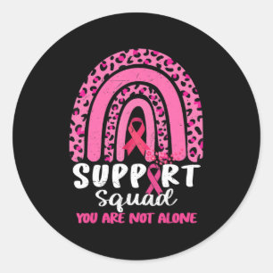 Pegatina Redonda Leopard Pink Rainbow Support Squad Mama Cancer A