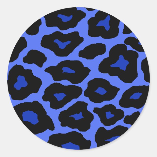 Pegatina Redonda Leopardo azul (Anverso)