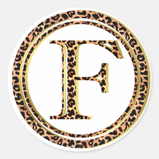 Pegatina Redonda leopardo F (Anverso)
