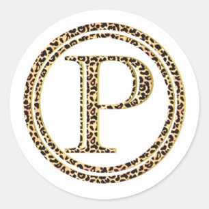 Pegatina Redonda Leopardo P