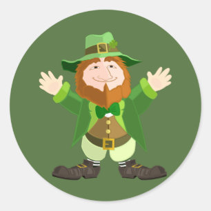 Pegatina Redonda Leprechaun
