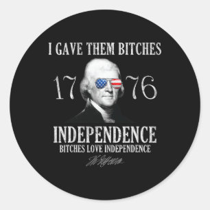 Pegatina Redonda Les Dio Independencia Es 1776