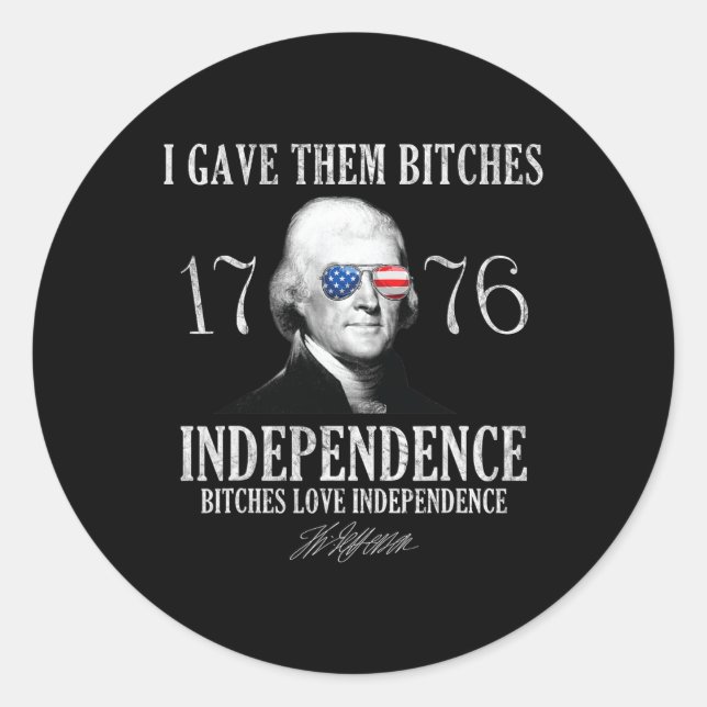 Pegatina Redonda Les Dio Independencia Es 1776 (Anverso)