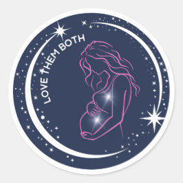 Pegatina Redonda Les Encantan A Las Dos Embarazadas Madres Celestia