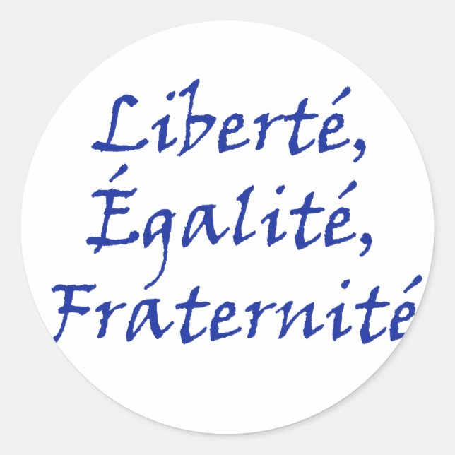 Pegatina Redonda Les Misérables Love: Liberté, Égalité, Fraternité (Anverso)