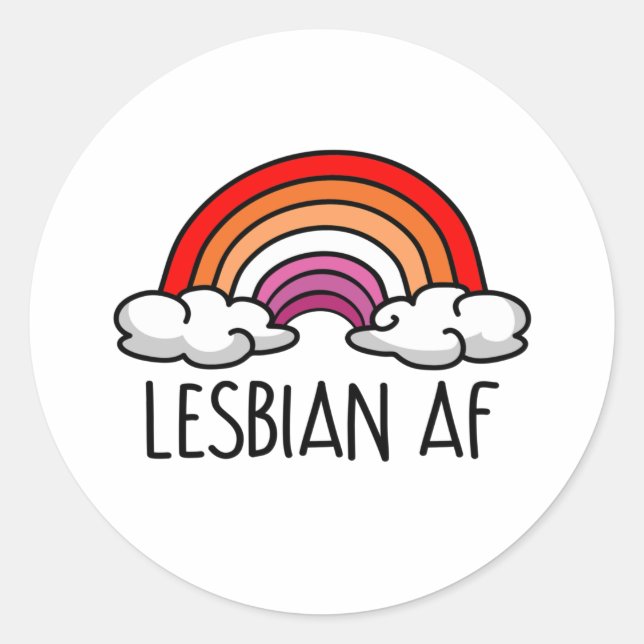 PEGATINA REDONDA LESBIAN AF (Anverso)