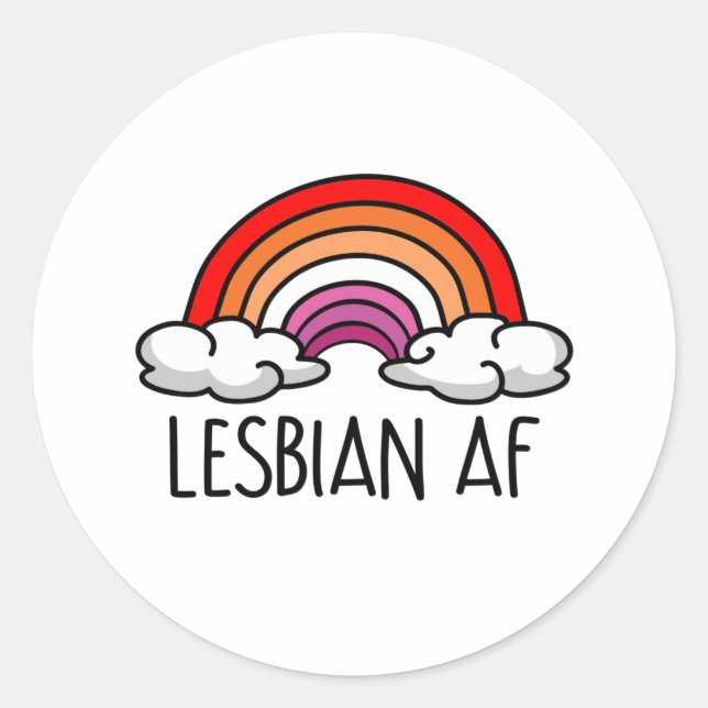 PEGATINA REDONDA LESBIAN AF (Anverso)
