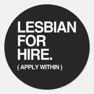 PEGATINA REDONDA LESBIAN PARA CONTRATAR