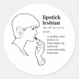 PEGATINA REDONDA LESBIANA CON LABIAL
