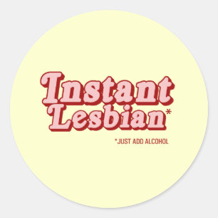 Pegatina Redonda Lesbiana Instantánea