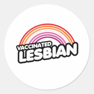 PEGATINA REDONDA LESBIANO VACUNADO
