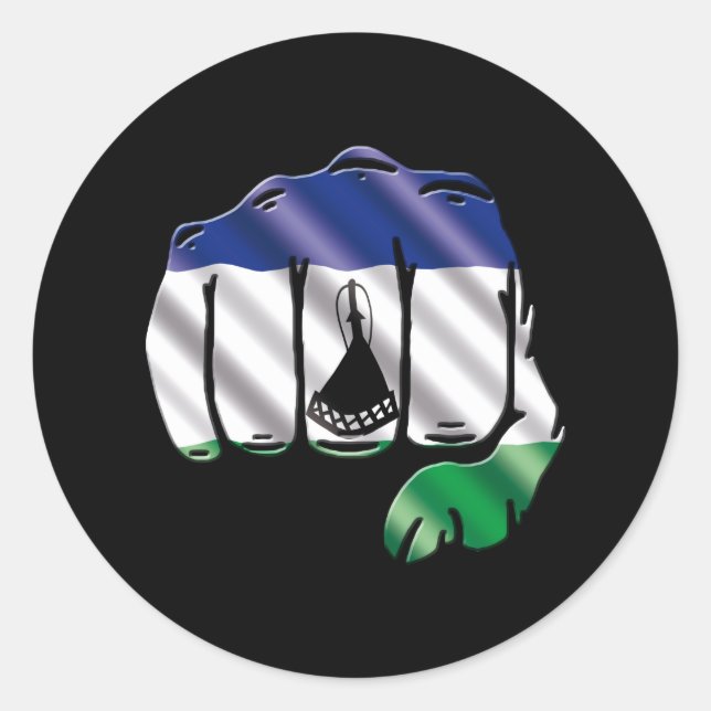 Pegatina Redonda lesotho (Anverso)