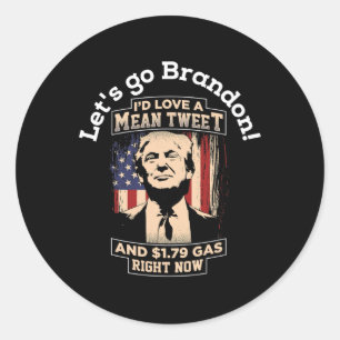Pegatina Redonda Let#39;s Go Brandon T Pro Trump Bandera Anti Joe 2