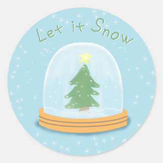 Pegatina Redonda Let it snow stickers