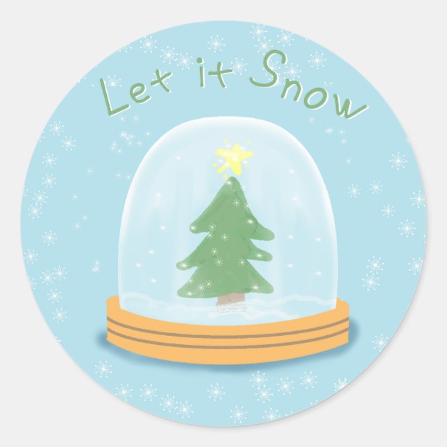 Pegatina Redonda Let it snow stickers (Anverso)