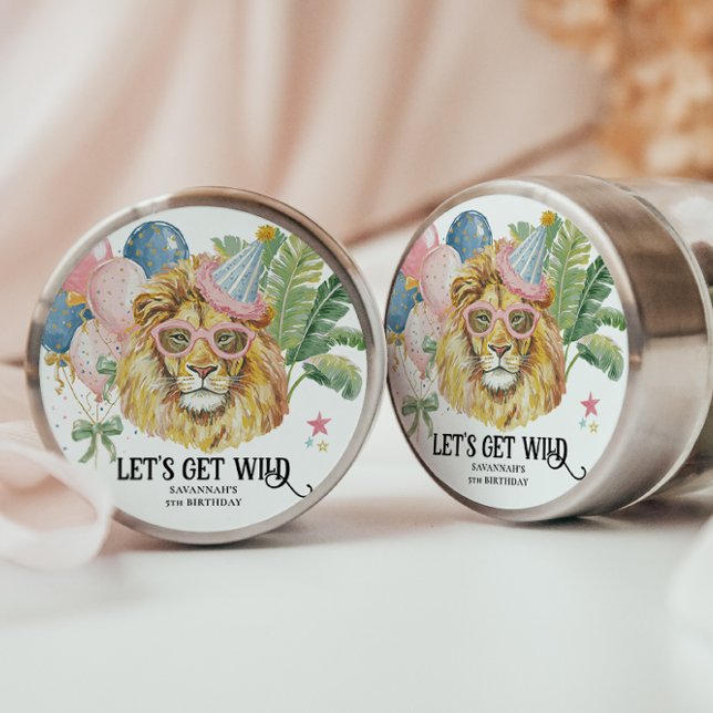 Pegatina Redonda Let’s Get Wild Party Animal Birthday Sticker (Subido por el creador)