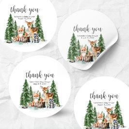 Pegatina Redonda Let the Adventure Begin Baby Shower Round