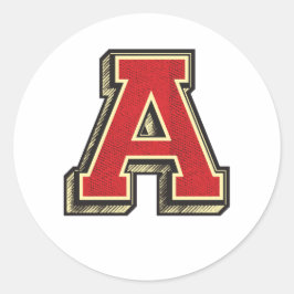 Pegatina Redonda Letra alfabeta ✪ estilo ✪ vintage