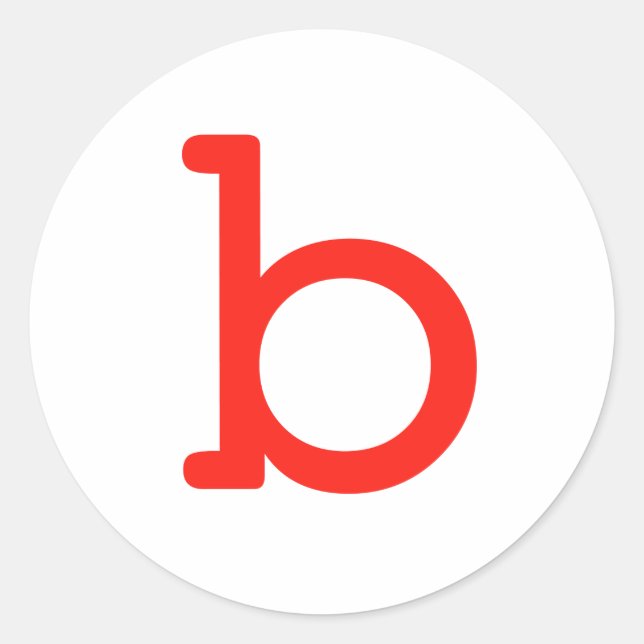 Pegatina Redonda Letra B (Anverso)
