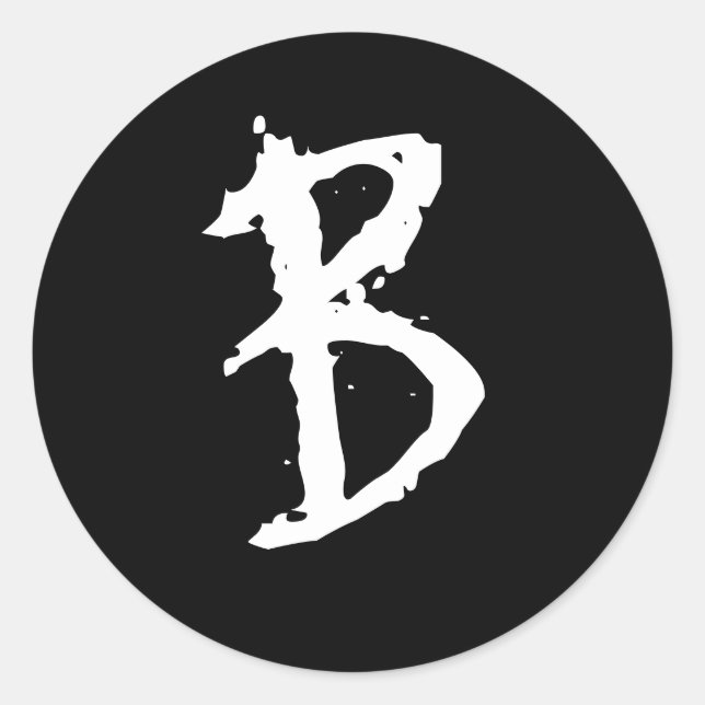 PEGATINA REDONDA LETRA B DEL GÓTICO (Anverso)