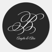 Letra caligráfica boda letra fancy B monograma