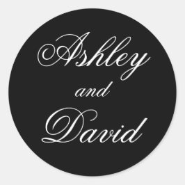 Pegatina Redonda Letra cursiva elegante