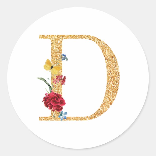 Pegatina Redonda Letra d (Anverso)