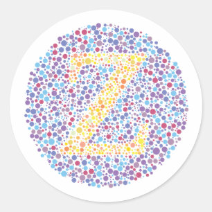 Pegatina Redonda Letra de la prueba del ojo de "Z"