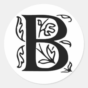 Pegatina Redonda Letra de lujo B
