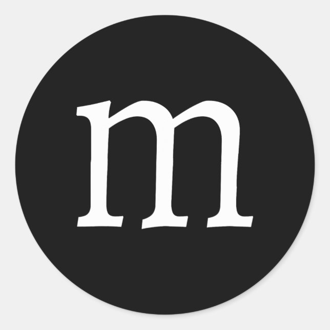 Pegatina Redonda Letra divertida m disfraces de Halloween (Anverso)