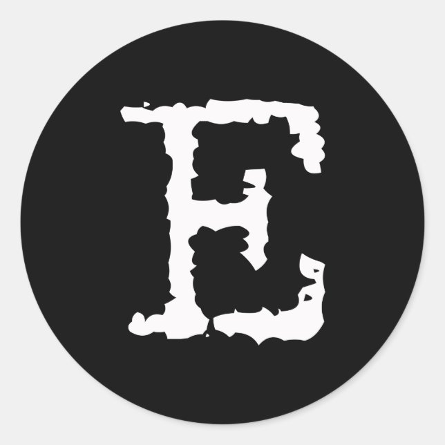 Pegatina Redonda Letra E (Anverso)