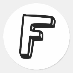 Pegatina Redonda Letra F