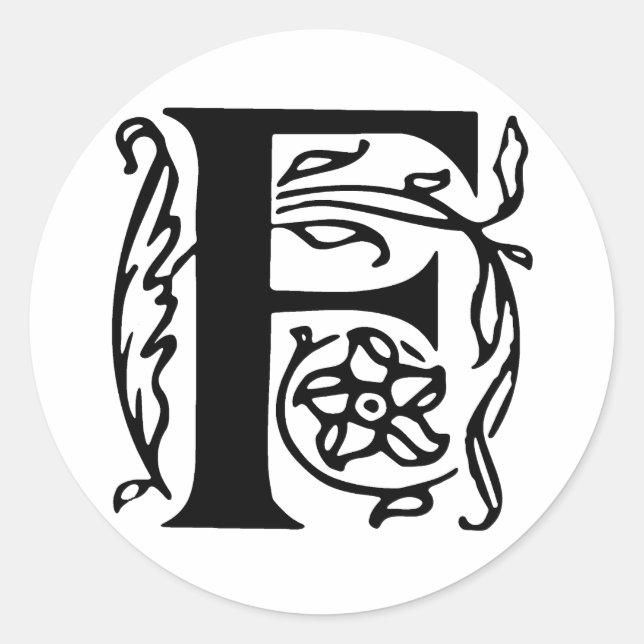 Pegatina Redonda Letra F minúscula (Anverso)