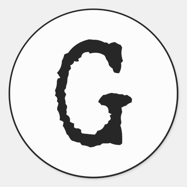 Pegatina Redonda Letra G (Anverso)
