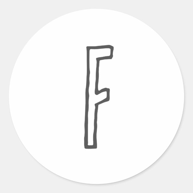 Pegatina Redonda Letra gris y blanca inicial plana monogramada (Anverso)