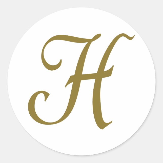 Pegatina Redonda Letra H (Anverso)