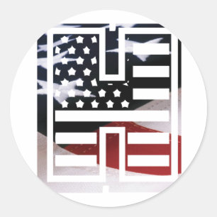 Pegatina Redonda Letra H monograma inicial USA