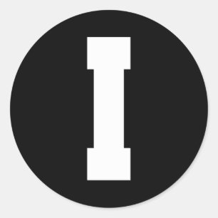 Pegatina Redonda Letra I mayúscula Alphabet