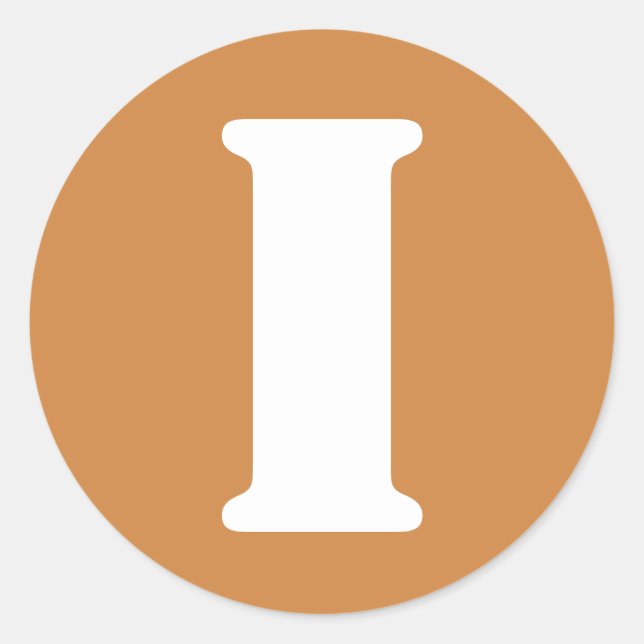 Pegatina Redonda Letra I Peru Gold Stencil Alphabet de Janz (Anverso)