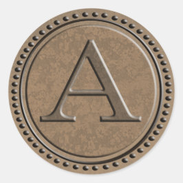 Pegatina Redonda Letra industrial monográfica A