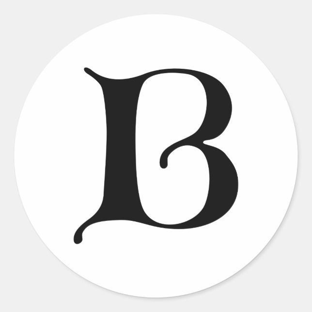 Pegatina Redonda Letra inglesa gótica monograma B (Anverso)