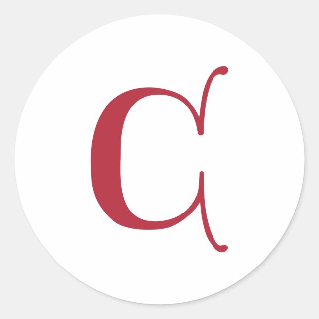 Pegatina Redonda Letra inglesa gótica monograma C (Anverso)