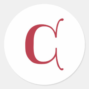 Pegatina Redonda Letra inglesa gótica monograma C