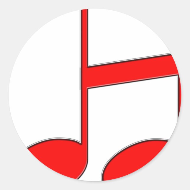 Pegatina Redonda Letra inglesa "H" creada a partir de notas musical (Anverso)