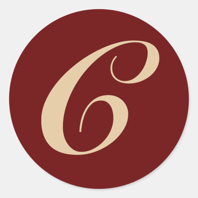 Pegatina Redonda Letra inicial del monograma C (Anverso)