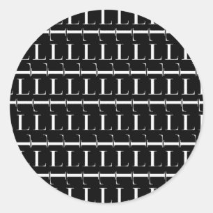 Pegatina Redonda Letra inicial monograma L