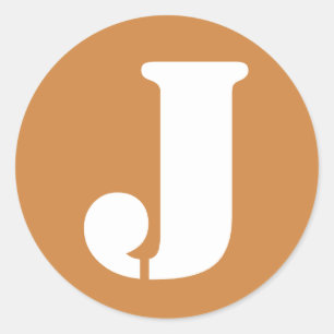 Pegatina Redonda Letra J Peru Gold Stencil Alphabet de Janz