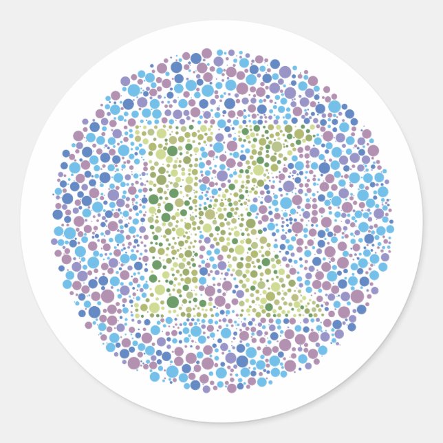 Pegatina Redonda Letra "K" de prueba ocular (Anverso)