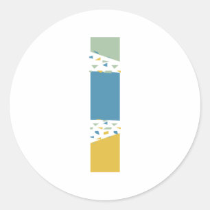 Pegatina Redonda Letra L de monograma personalizado abstracto moder